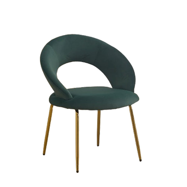 HomeRoots Pink Velvet and Gold Metal Curved Back Dining Chair - Chic Accent for Modern Spaces, Durable Design 719660