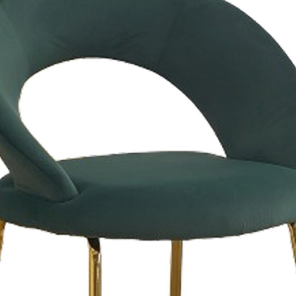 HomeRoots Pink Velvet and Gold Metal Curved Back Dining Chair - Chic Accent for Modern Spaces, Durable Design 719660