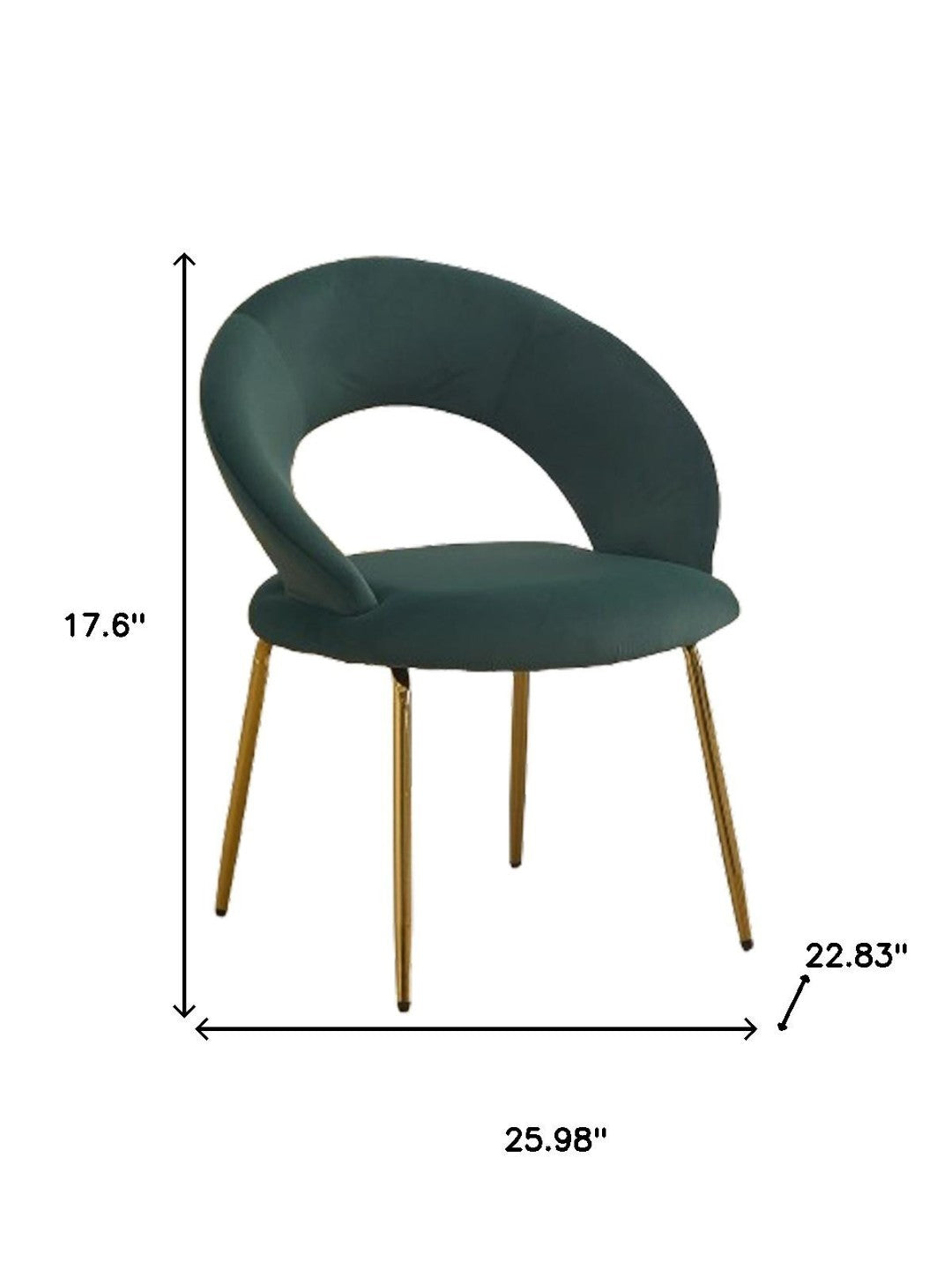 Pink Velvet and Gold Metal Curved Back Dining Chair - Chic Accent for