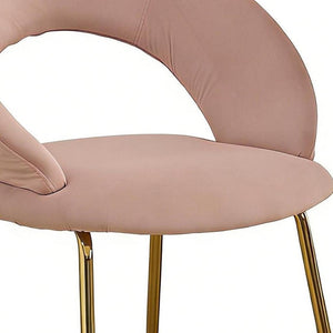 HomeRoots White Boucle Side Chair with Gold Legs - Modern Curved Back Design for Dining and Accent Spaces 719661