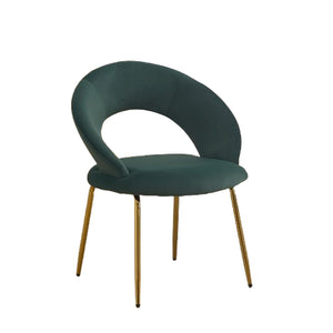 HomeRoots Pink Boucle Dining Chair - Elegant Curved Back Design in Gold Metal Frame for Modern Spaces, 400lbs Capacity 719663