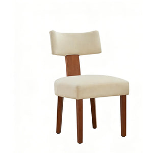HomeRoots Set of Two Modern Gray and Brown Linen Accent Chairs with Solid Wood for Versatile Dining Style 719665