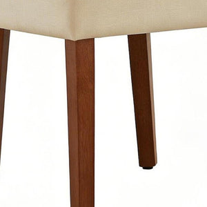 HomeRoots Set of Two Modern Gray and Brown Linen Accent Chairs with Solid Wood for Versatile Dining Style 719665