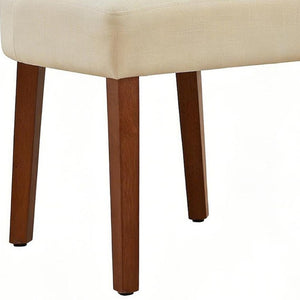 HomeRoots Set of Two Modern Gray and Brown Linen Accent Chairs with Solid Wood for Versatile Dining Style 719665