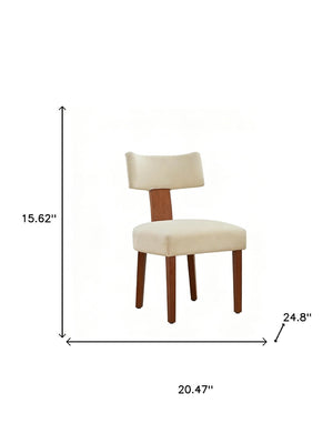 HomeRoots Set of Two Modern Gray and Brown Linen Accent Chairs with Solid Wood for Versatile Dining Style 719665