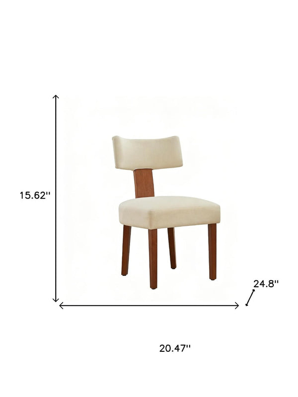 HomeRoots Set of Two Modern Gray and Brown Linen Accent Chairs with Solid Wood for Versatile Dining Style 719665