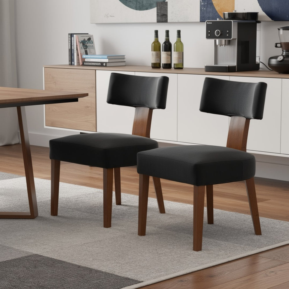 HomeRoots Set of Two Ivory & Brown Faux Fur Dining Side Chairs - Stylish Comfort for Any Space! 719667