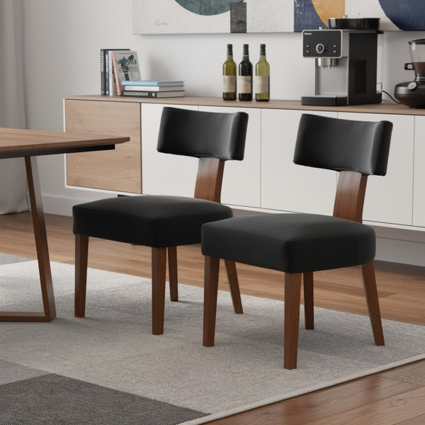 HomeRoots Set of Two Ivory & Brown Faux Fur Dining Side Chairs - Stylish Comfort for Any Space! 719667