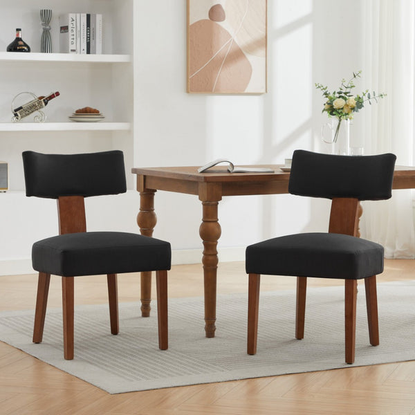 HomeRoots Set of Two Ivory & Brown Faux Fur Dining Side Chairs - Stylish Comfort for Any Space! 719667