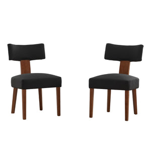 HomeRoots Set of Two Ivory & Brown Faux Fur Dining Side Chairs - Stylish Comfort for Any Space! 719667
