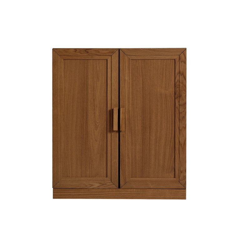 HomeRoots 31 Inch Wood Corner Accent Cabinet with Double Doors for Living and Dining Room Storage Walnut 31 inches 719674