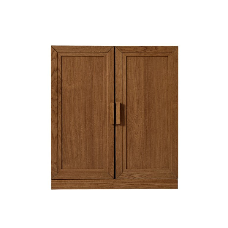 HomeRoots 31 Inch Wood Corner Accent Cabinet with Double Doors for Living and Dining Room Storage Walnut 31 inches 719674