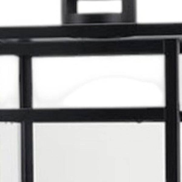 HomeRoots Set of Three Vintage-Style Glass and Metal Floor Lantern Candle Holders for Elegant Atmosphere 719762