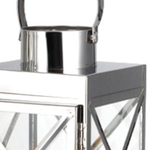 HomeRoots Set of Three Elegant Glass and Gold Stainless Steel Floor Lanterns for Modern Farmhouse Charm 719765
