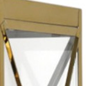 HomeRoots Set of Three Elegant Glass & Stainless Steel Lantern Candle Holders for Modern Home Decor Style 719766