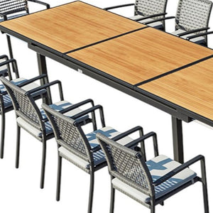 13 Piece Solid Wood Dining Set with Twelve Chairs for Large Farmhouse Gatherings and Entertaining