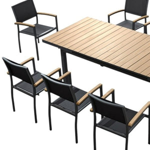 Nine Piece Durable Plastic Patio Dining Set Seats Eight for Outdoor Entertaining