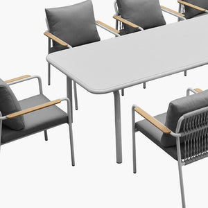 Nine Piece Metal Dining Set with Eight Chairs for Modern Industrial Kitchen Entertaining