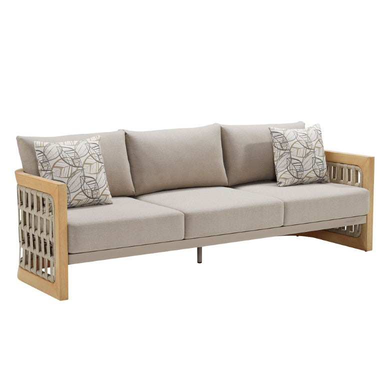 HomeRoots Four Piece Outdoor Patio Furniture Set with Durable Weather Resistant Almond Finish 719787