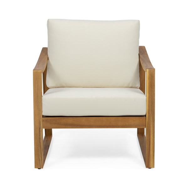 English Elm Christopher Knight Home® - Outdoor Acacia Wood Club Chairs With Beige Water-Resistant Cushions For Timeless Patio Elegance 69678.00BGE-2