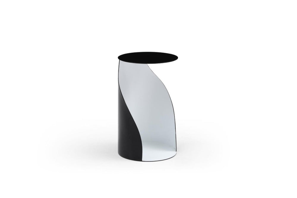 19 Inch Round Steel Pedestal Side Table Elegant Accent Piece for Living Room Bedroom Decor