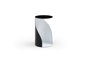 19 Inch Round Steel Pedestal Side Table Elegant Accent Piece for Living Room Bedroom Decor