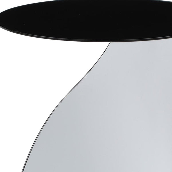 19 Inch Round Steel Pedestal Side Table Elegant Accent Piece for Living Room Bedroom Decor