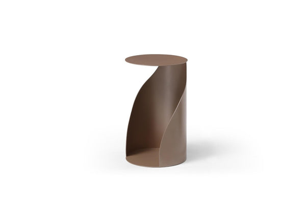 19 Inch Round Steel Pedestal Side Table Elegant Accent Piece for Living Room Bedroom Decor