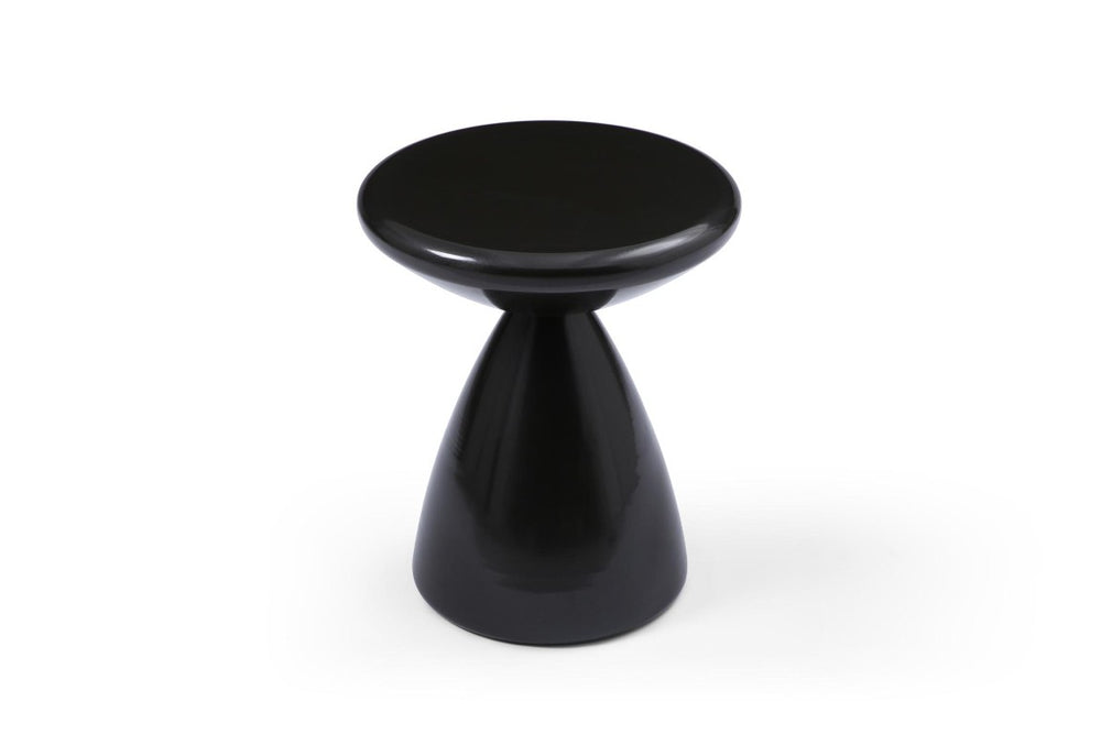 HomeRoots 18 Inch Steel Cinched Waist Round Pedestal Accent Table for Modern Living Room Decor Black 719936