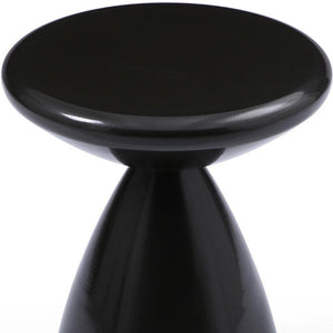 18 Inch Steel Cinched Waist Round Pedestal Accent Table for Modern Living Room Decor