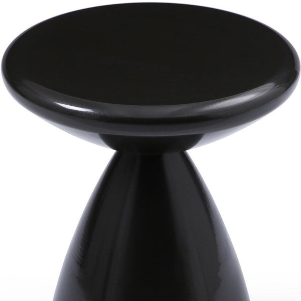18 Inch Steel Cinched Waist Round Pedestal Accent Table for Modern Living Room Decor