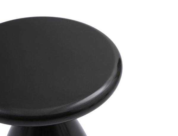 18 Inch Steel Cinched Waist Round Pedestal Accent Table for Modern Living Room Decor