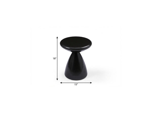 18 Inch Steel Cinched Waist Round Pedestal Accent Table for Modern Living Room Decor