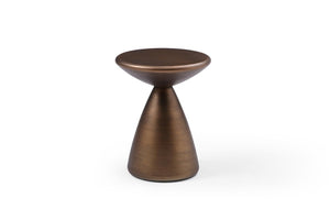 18 Inch Steel Cinched Waist Round Pedestal Accent Table for Modern Living Room Decor