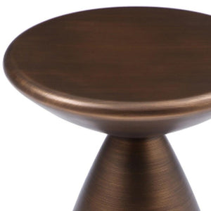 18 Inch Steel Cinched Waist Round Pedestal Accent Table for Modern Living Room Decor