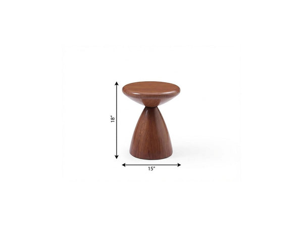 18 Inch Steel Cinched Waist Round Pedestal Accent Table for Modern Living Room Decor