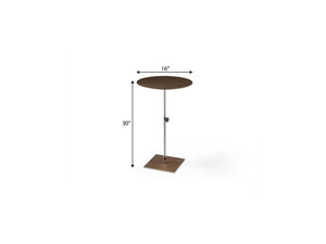 Bronze Silver Steel Adjustable Pedestal Side Table Modern Living Room Accent