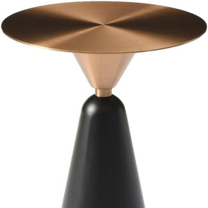 24 Inch Rose Gold Stainless Steel Round Pedestal End Table Modern Living Room
