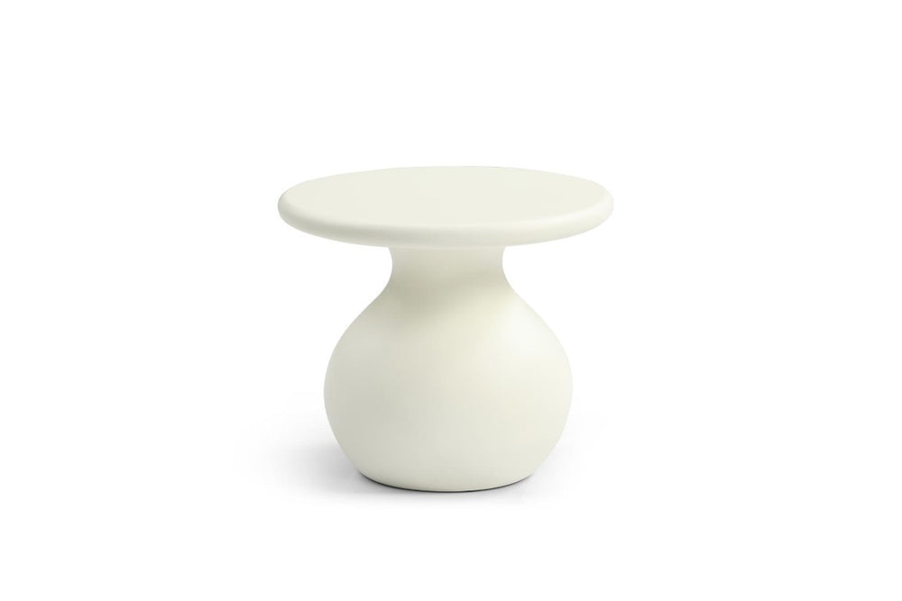 HomeRoots 20 Inch Sculptural Fiberglass Round Accent Table with Curved Pedestal Base for Living Room 719965