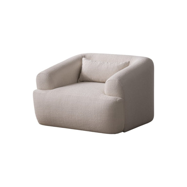 42 Inch Boucle Accent Armchair with Included Lumbar Pillow for Modern Living Spaces
