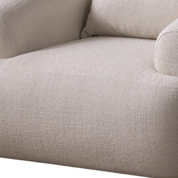 42 Inch Boucle Accent Armchair with Included Lumbar Pillow for Modern Living Spaces