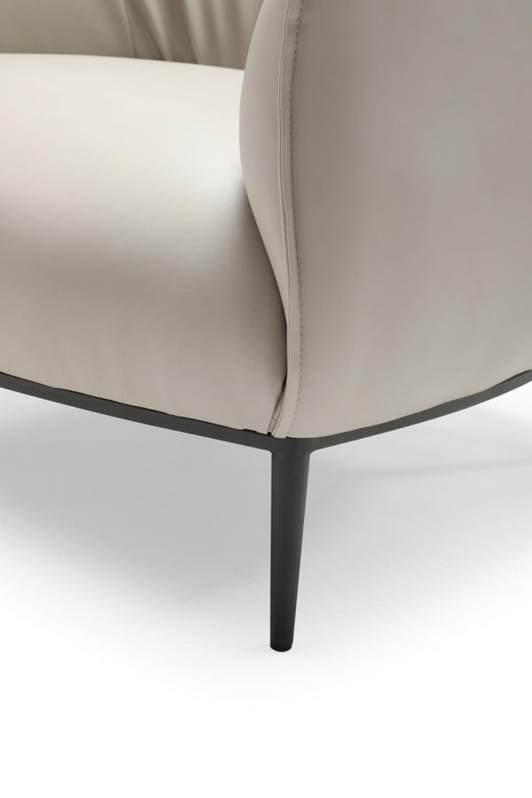 32 Inch Faux Leather Steel Frame Accent Chair Modern Seating for Living Room