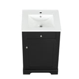 English Elm 20" Bathroom Vanity With Sink, Bathroom Cabinet With Soft Closing Door, Storage Rack and Adjustable Shelve, Black