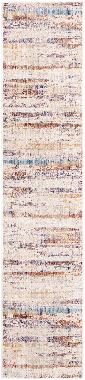 Unique Loom Deepa Beatriz Machine Made Abstract Rug Multi, Beige/Blue/Gray/Ivory/Navy Blue/Red 2' 6" x 12' 2"