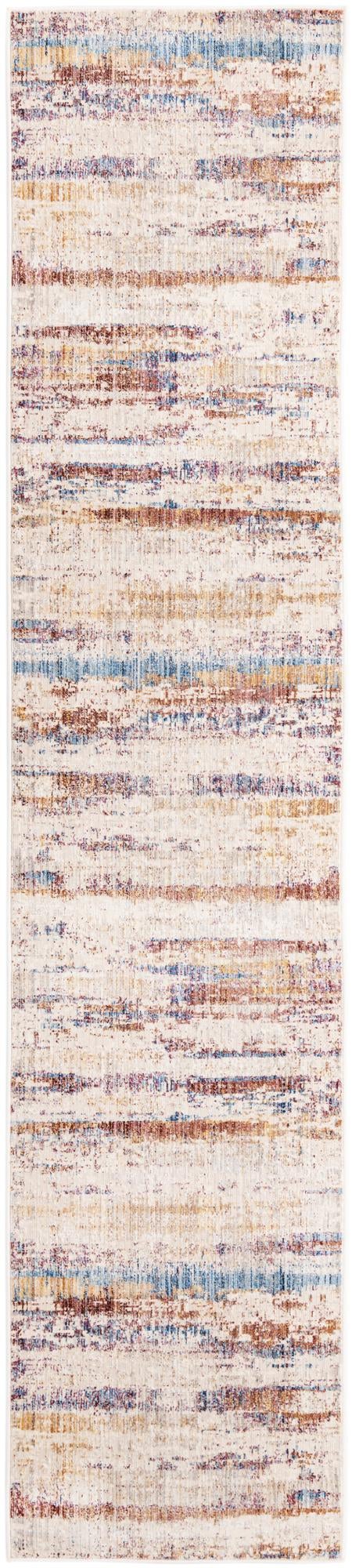 Unique Loom Deepa Beatriz Machine Made Abstract Rug Multi, Beige/Blue/Gray/Ivory/Navy Blue/Red 2' 6" x 12' 2"