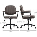 English Elm Vinsetto Home Office Chair, Microfiber Computer Desk Chair With Swivel Wheels, Adjustable Height, and Tilt Function, Light Brown