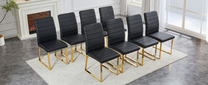 English Elm 6-pack Pu Leather Dining Chairs with Iron Frame and Thick Foam Cushion for Home or Office W2920S00103