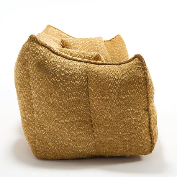 English Elm Soft Plush Foam Beanbag Chair for Two People, Square Recliner Sofa With Superfiber Comfort Embrace Yellow W1996P252272