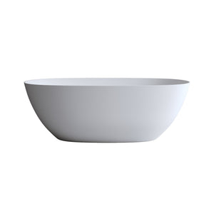 English Elm 65'' Resin Stone Freestanding Soaking Tub Ergonomic Matte White Spa Bath W2753P340262