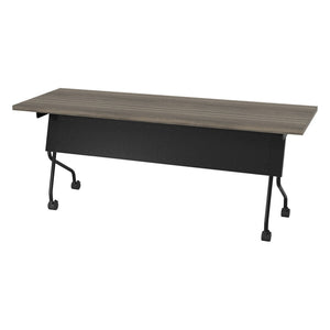 OSP Home Furnishings 6' Nesting Training Table with Walnut Laminate Top and Locking Casters for Offices Black 84226BU